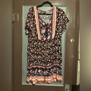 Pink and White Ruffled Tiered Sundress